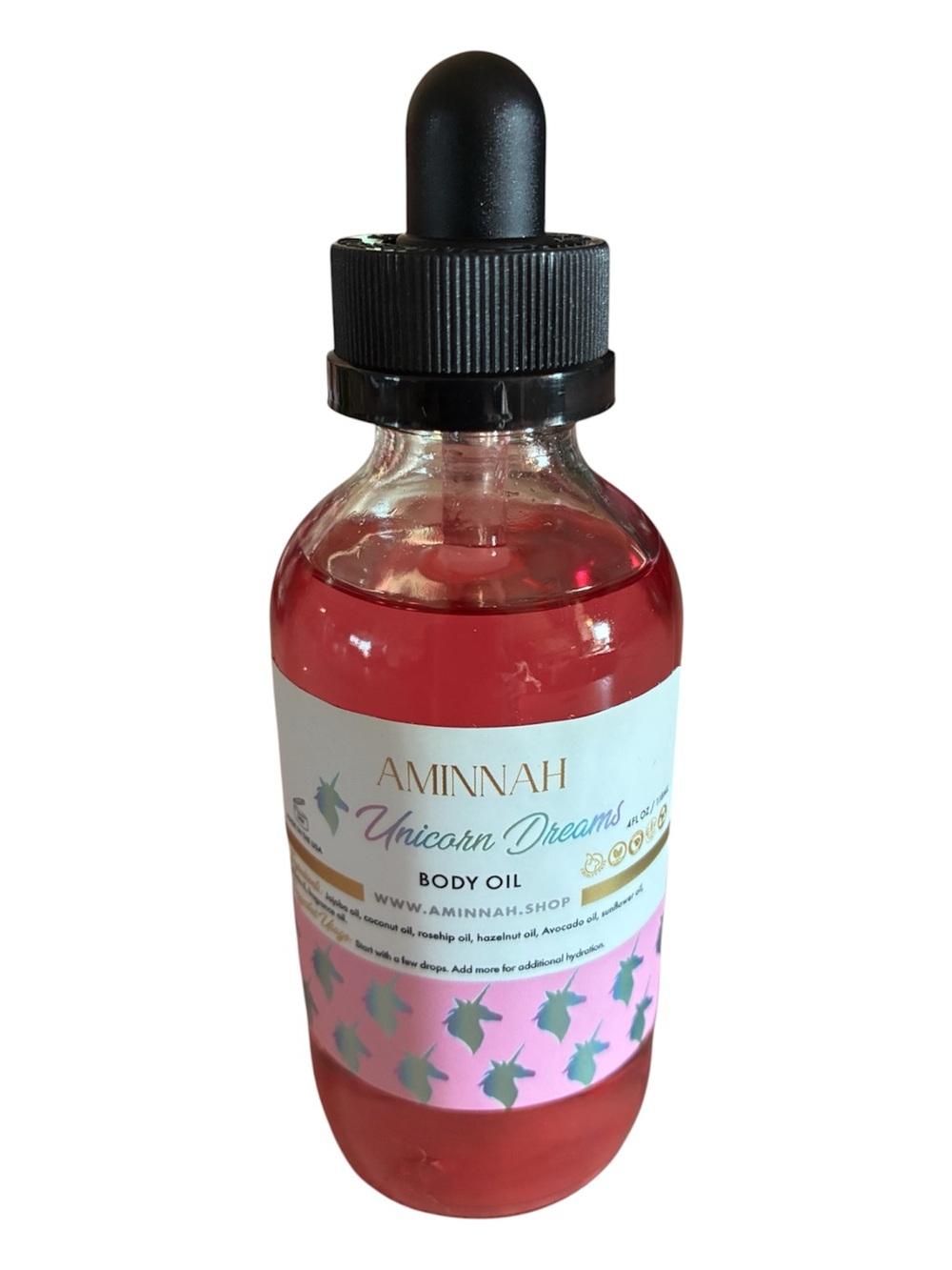 NWOT Aminnah Unicorn Dreams Pink Body Oil
